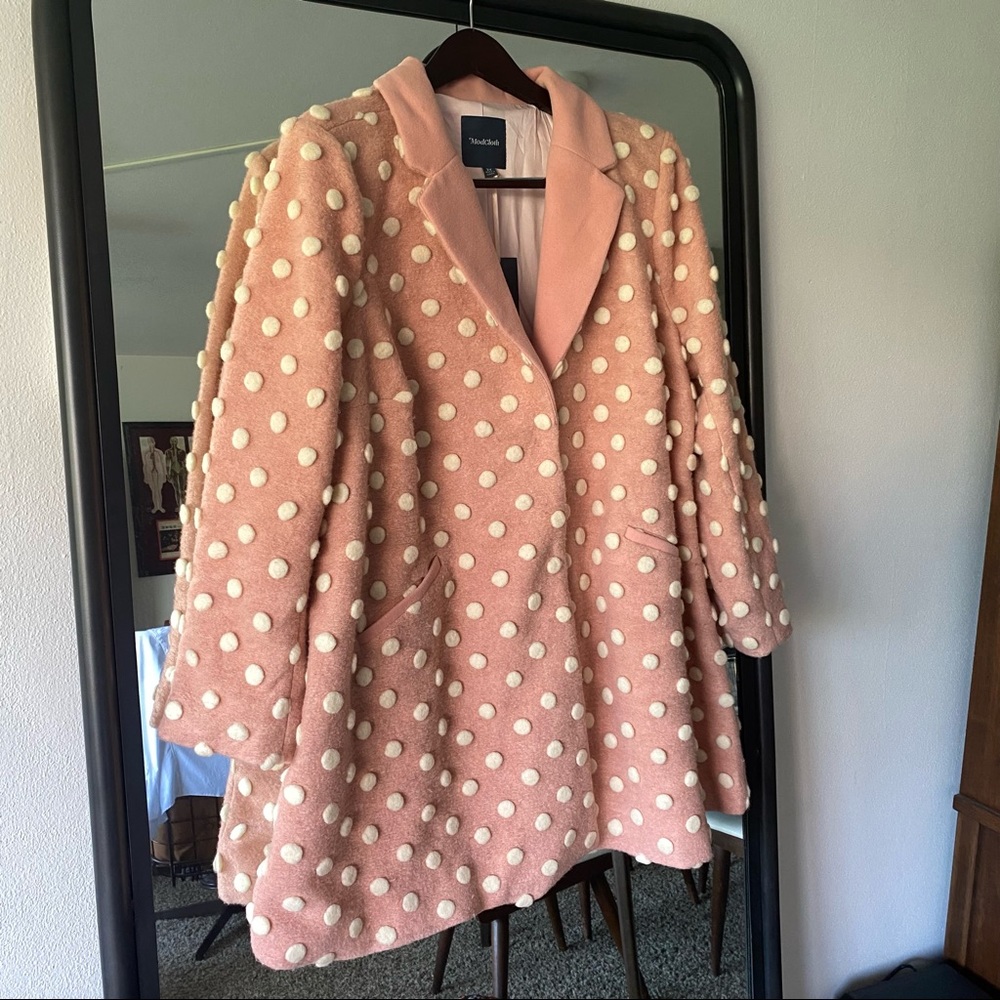 ModCloth Polka Dot wool coat, 3D dots